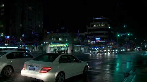 A nighttime traffic variant Stock Footage 54942209