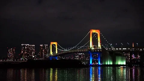 Nightview of Rainbow Bridge Video stock 75713117