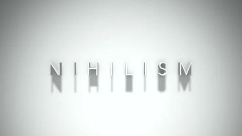 Nihilism 3D title animation with shadows on a white background 動画素材 297668374