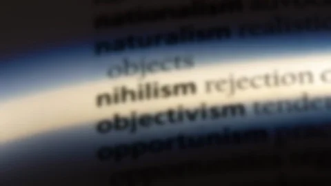 Nihilism word in a dictionary. Stock Footage 99562279