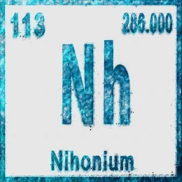 Nihonium Chemical Element Blue on White Stock Illustration