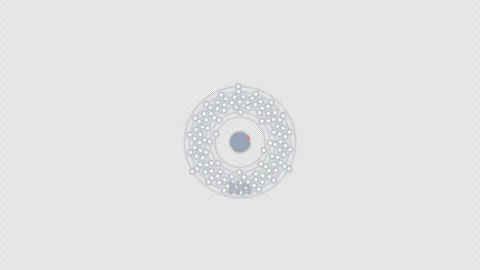 Nihonium Nh Bohr Atom Model Clean No Text Animation Video Overlay Alpha 4K Stockbeeldmateriaal 339360186