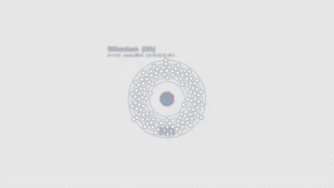 Nihonium Nh Bohr Atom Model Labeled Animation Video Overlay Alpha 4K Vídeos de archivo 339360250