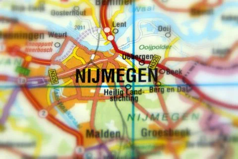 Nijmegen on a map Stock Photos
