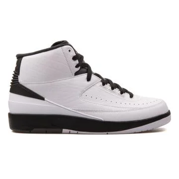 Nike Air Jordan 2 Retro white and black sneaker Stock Photos