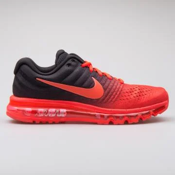 Nike Air Max 2017 black and red sneaker Stock Photos