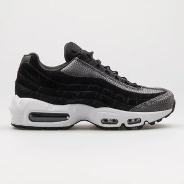 Nike Air Max 95 Premium black, silver and white sneaker Stock Photos