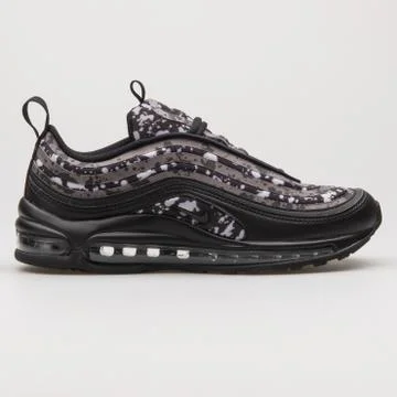 Nike Air Max 97 Ultra 17 Premium black and grey sneaker Stock Photos