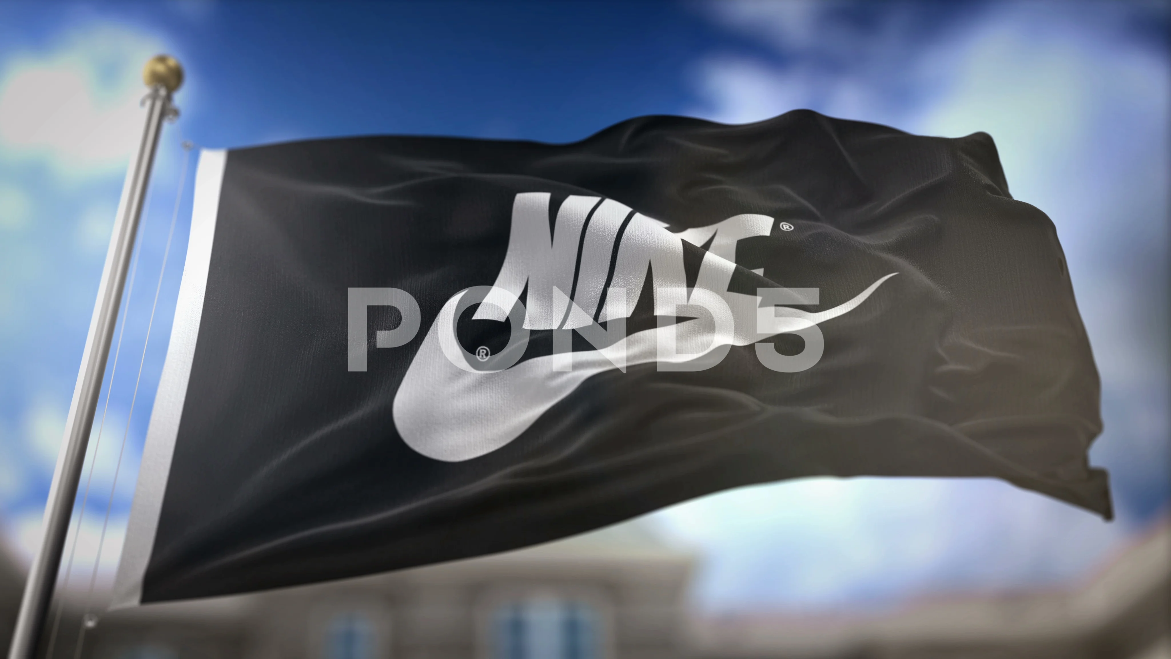 tarde liebre vacío Nike Flag Waving Slow Motion 3D Renderin... | Stock Video | Pond5