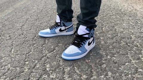 Nike Jordan 1 retro high sneakers Stock Footage