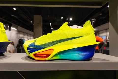 Nike sneakers in store Stock Photos