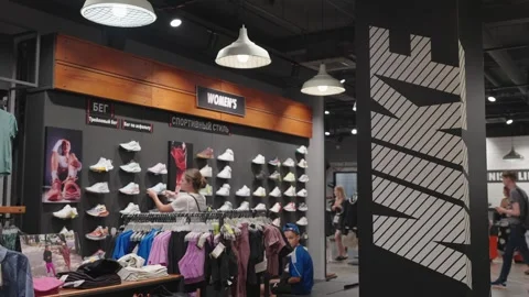 Nike store interior. Minsk, Belarus - August 24, 2024 Stock Footage 288833503