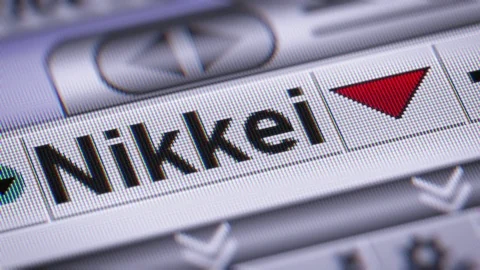 The Nikkei Stock Average. Down. Looping. Stock Footage 72773283