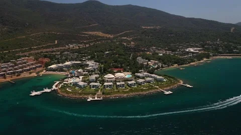 Nikki beach bodrum drone beach party Stock Footage 146516631