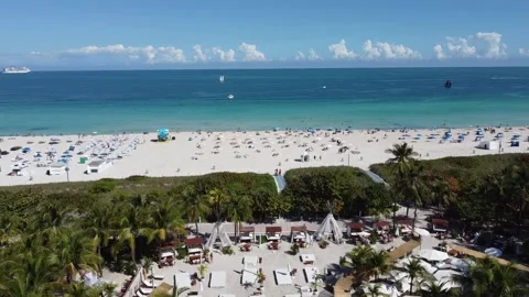 Nikki Beach Hawksview (Miami Beach) Oceanview Stock Footage