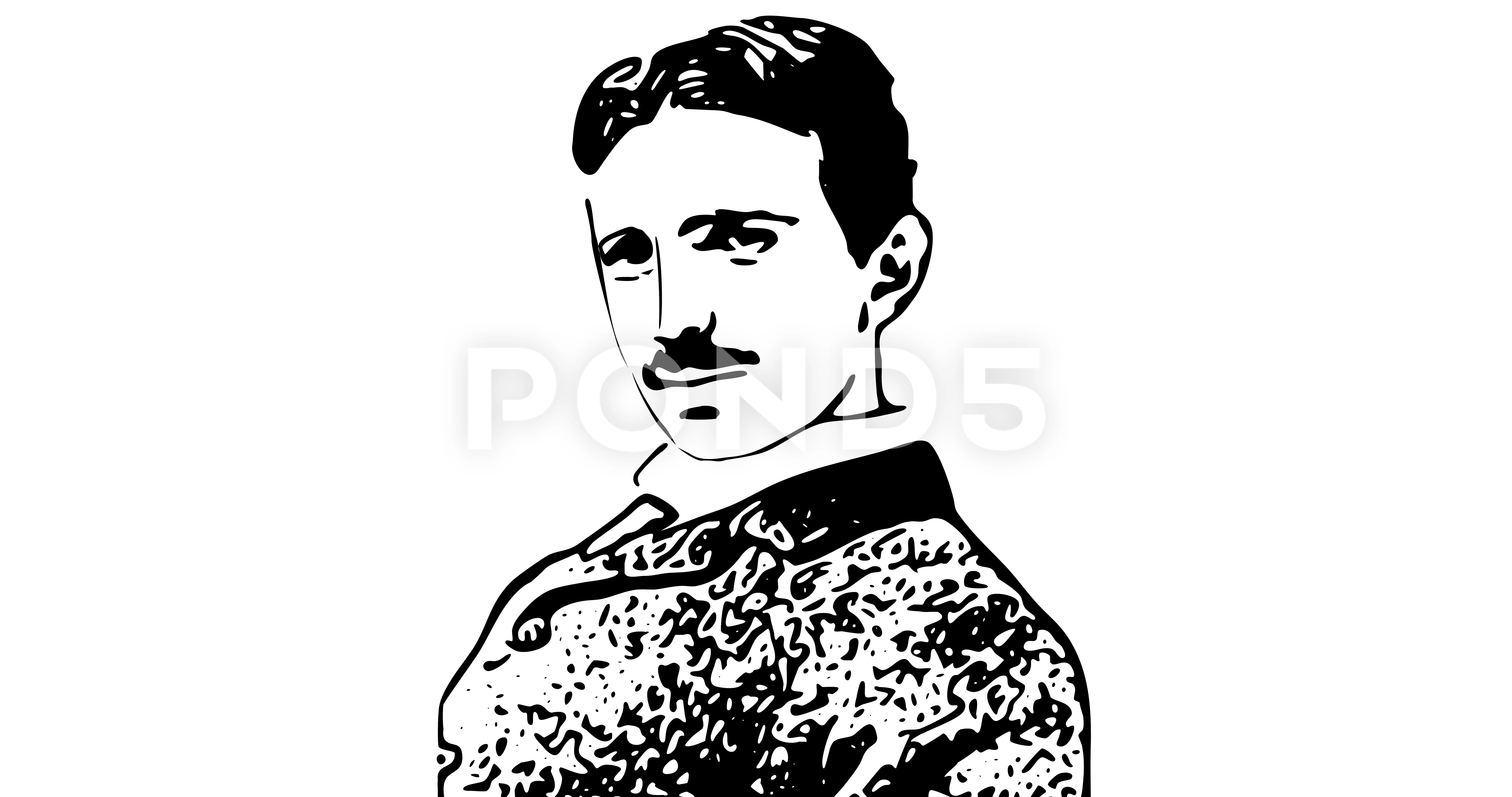 Nikola Tesla, animation. Inventor. Scien... | Stock Video | Pond5