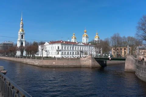 Nikolo-Epiphany Naval Cathedral in St. Petersburg, Russia Stock Photos