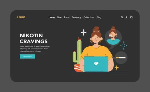 Nikotin Cravings concept. Flat vector illustration Stock Illustration