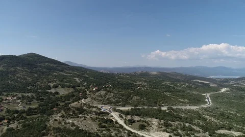 NIKSIC, MONTENEGRO – 04/09/2019:  Montenegro hill landscape, Niksic Stock Footage
