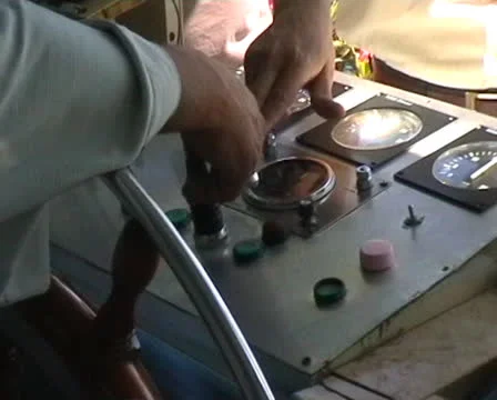 Nile cruise ship navigation instruments and controls Stock-Footage 22672147
