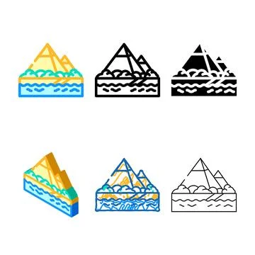 Nile river color icon vector stylized Stock Illustration