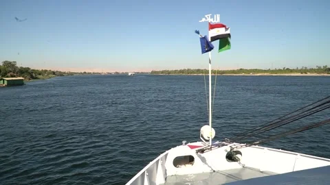 Nile River Flags View Stock Footage 311201380