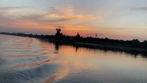Nile River Sunset Stockbeeldmateriaal 217396870