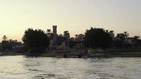 Nile River at Sunset in Luxor Stock Footage 323792184