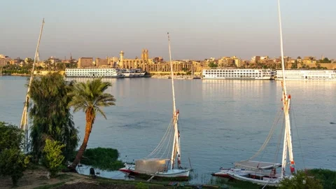 Nile Timelapse at Luxor Stock Footage 158848313