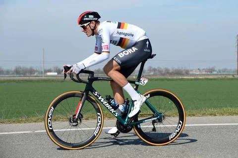 NILS POLITT, Bora Hansgrohe, Ciclismo Cycling Race, Milano Sanremo 2023, a... Stock Photos