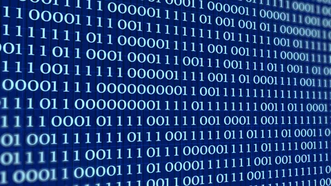 Nimated Binary Code Matrix Digital Data Stream Motion Graphics Overlay 動画素材 347367710