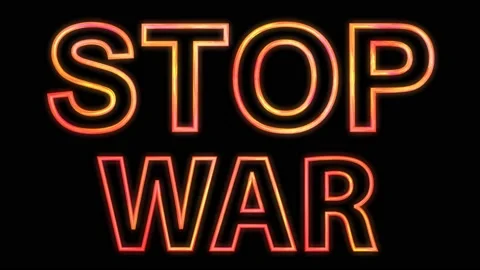Nimated text "Stop the war". 3D animation. The slogan for peace. Stock Footage 171826128