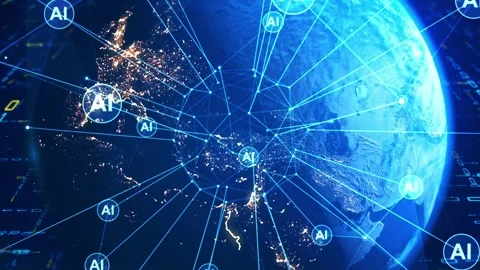 Nimation of Neural Network AbstractDynamic exchange of data, connections and Stock Footage 320621109