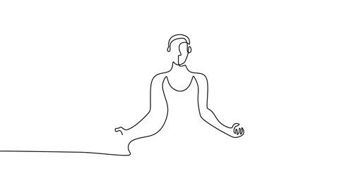 Nimation. Young lady sitting cross legged meditating in Lotus pose Stock Footage 227452207