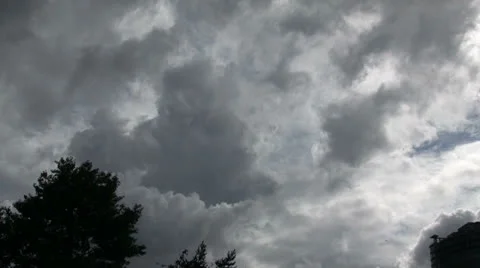 NIMBOSTRATUS TIMELAPSE CLOUDS, LIGHT RAIN Stock Footage 25100504