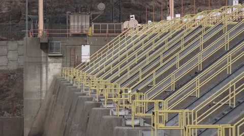 Nimbus Dam, gate ladders Stock Footage 44060682