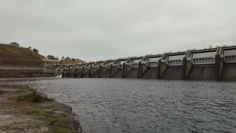 Nimbus Dam on Overcast Day Video stock 332827914