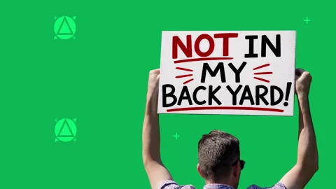 NIMBY Not in My Backyard Protester Vídeo Stock 342281457