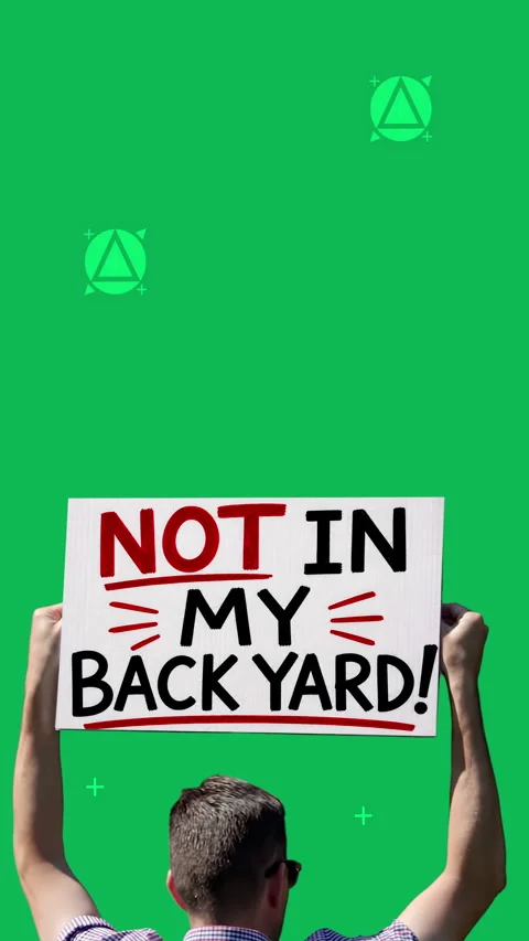 NIMBY Not in My Backyard Protester Vertical Stock Footage 342282386