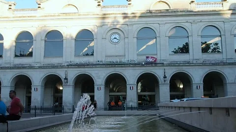 Nimes train station in 4k Stock Footage 97002342