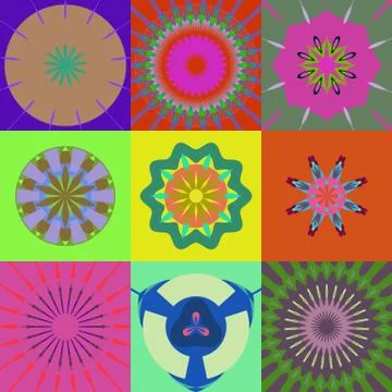 Nine abstract figures Stock Illustration