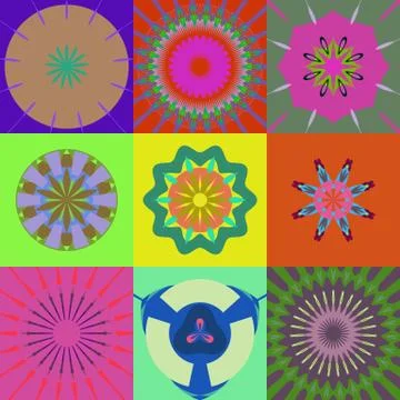 Nine abstract figures Stock Illustration