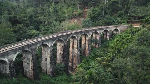 Nine Arches Bridge, Ella, Sri Lanka Stock Footage 185372847