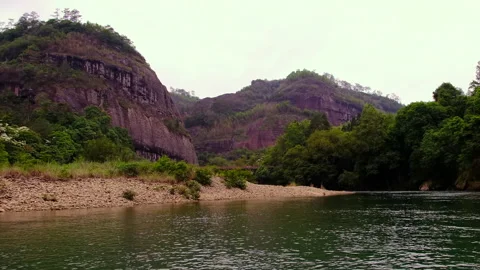 Nine Bends River level mountains view, Mount Wuyi, Wuyishan, China Video stock 277738053