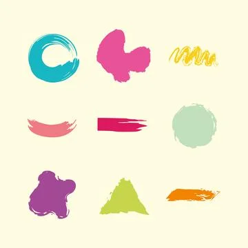 Nine brushes colors Illustrazione stock