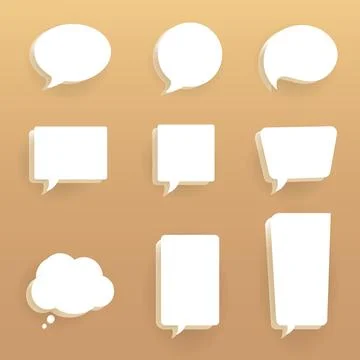 Nine bubble speech icon with 3d style. Collection of bubble speech background Illustrazione stock
