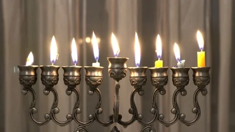 Nine   burning candles Stock Footage 86457451