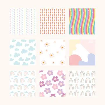 Nine cute backgrounds イラスト素材