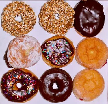 Nine Doughnuts Stock Photos