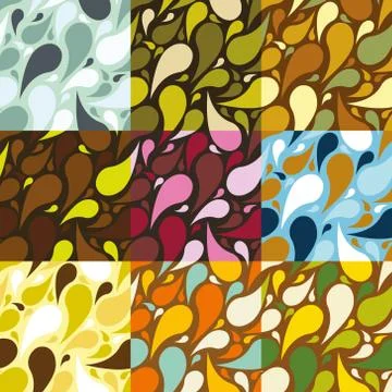 Nine drop patterns Stock Illustration